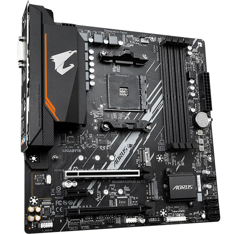 Материнская плата Gigabyte B550M AORUS ELITE, DDR4, для игровых ПК e-sport, Socket AM4, совместима с Ryzen 5 5600