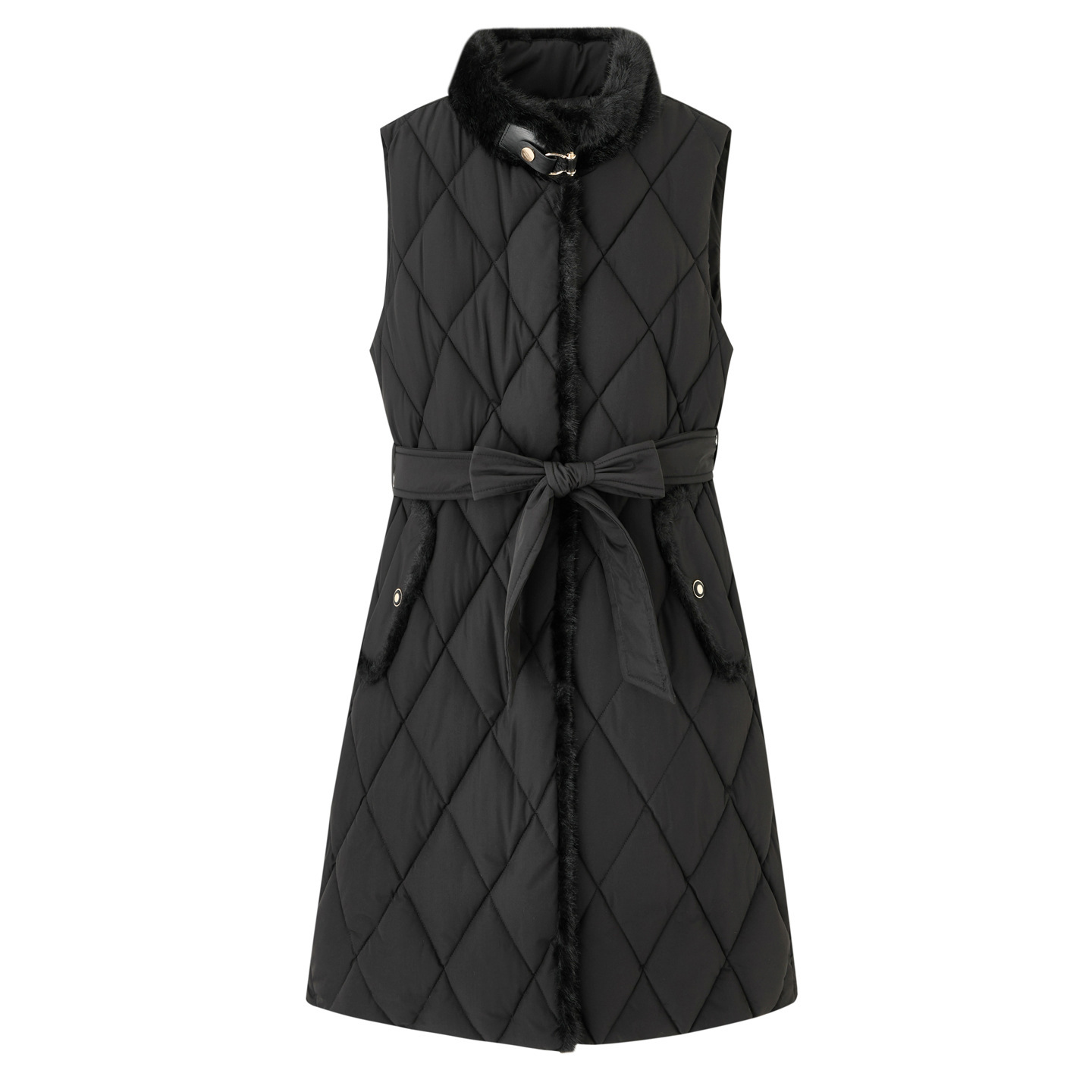 2025 otoño y invierno chaleco de algodón para mujeres largo estilo coreano de algodón intercalado espeso cordero con capuchón de algodón abrazadera chaqueta de moda
