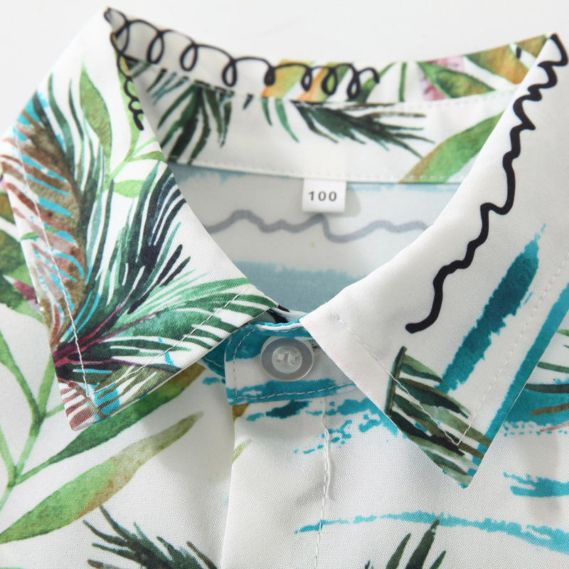 Fresco estilo de vacaciones camisa de los niños Hawaii playa de manga corta de coco camisa casual verano nueva ropa para niños