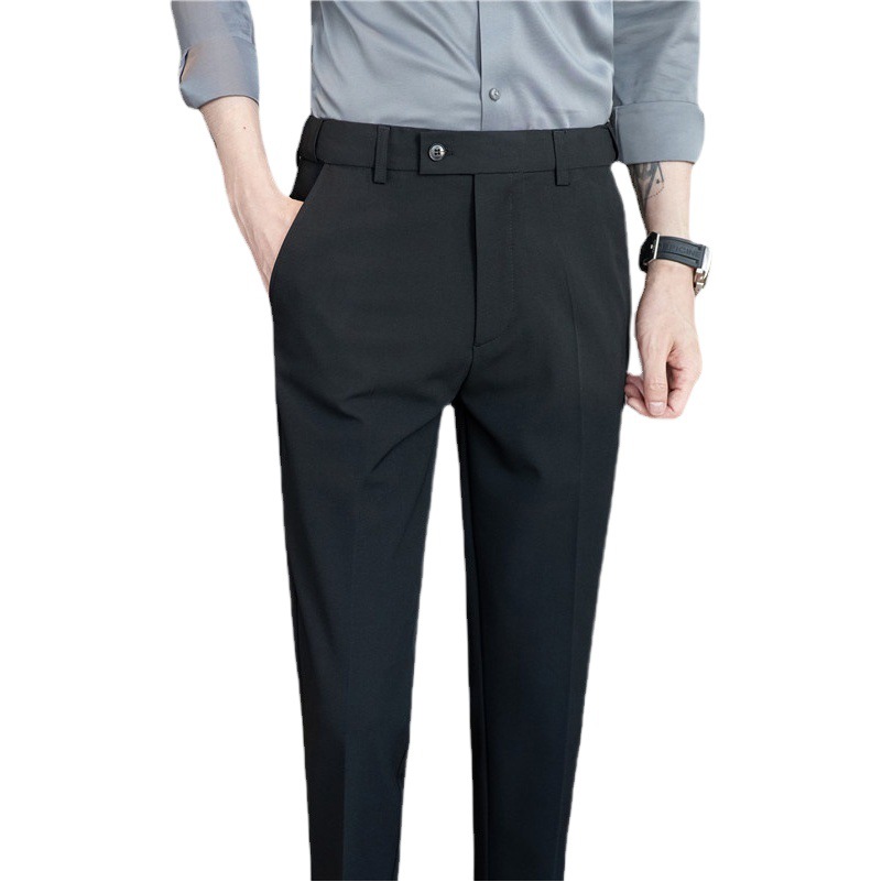 Primavera y verano nuevos hombres pantalones de traje casual cintura estiramiento Delgado pantalones recortada moda coreana pantalones flacos de los hombres pantalones traje Pantalones