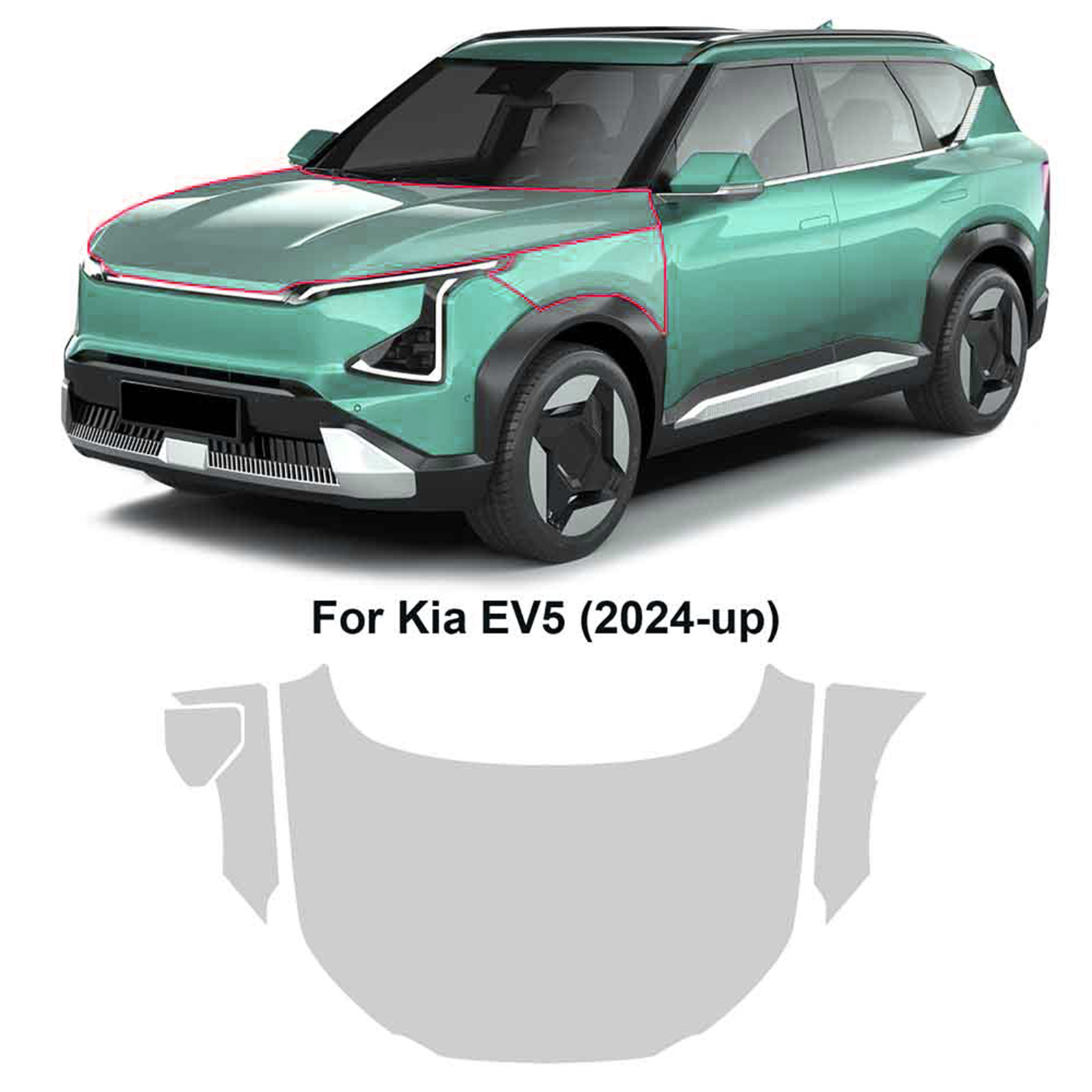 Cross-Border Exclusive Supply for Kia Ev5-24-25 Years Special Car Custom-Cut Tpu Self-Healing Car Paint Protection Film