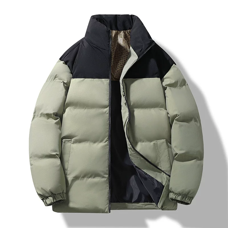 Men's down jacket, thickened warm insulation, high collar, M–5XL