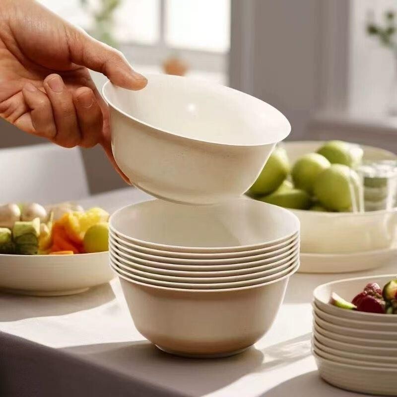 Large rice husk disposable bowl, food-grade, high-temperature resistant, thickened bowl and chopsticks for home, commercial, banquet, outdoor, restaurant use, eco-friendly Large rice husk disposable bowl, food-grade, high-temperature resistant, thickened bowl and chopsticks for home, commercial, banquet, outdoor, restaurant use, eco-friendly