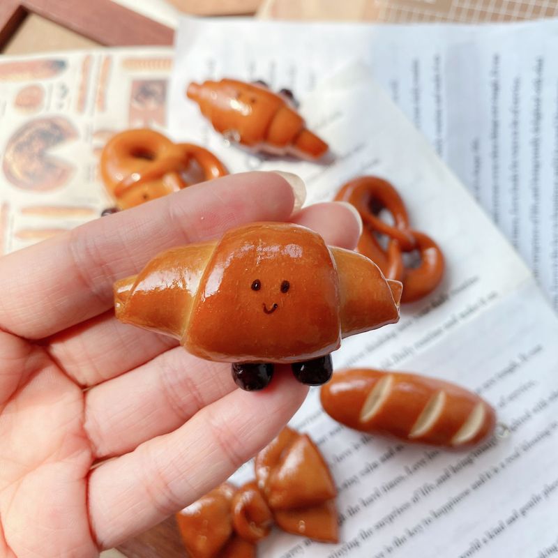 手作り真アルカリ水パンプレコリエクロワッサンベーグルギフトバッグジュエリーペンダント冷蔵庫マグネットアクセサリー diy 装飾|undefined