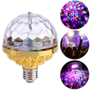 Cross-Border LED stage light Crystal colorful rotating magic ball light bar home rotating 6 color atmosphere disco flash