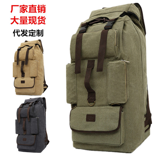 110L super large capacity canvas backpack for men travel large backpack outdoor mountaineering travel work luggage bag rucksack