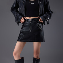 拓谷 性感修身显瘦皮裙包臀半身裙女2025秋冬款辣妹百搭A字短裙子