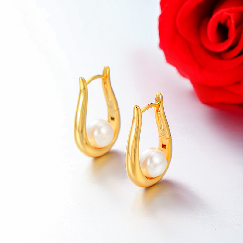 Pendientes de imitación de perlas de lujo de Xuping Jewelry, pendientes retro de estilo francés a la moda para mujer.
