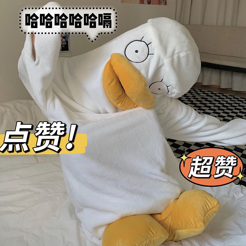 Autumn and Winter new Elizabeth cute funny duck men and women same style couple sleeping bag home wear shooting shoes