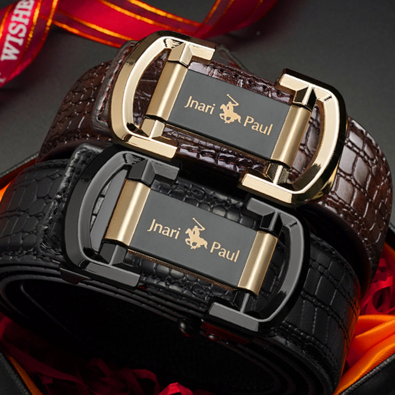 Paul factory a generation of toothless automatic buckle men's wear non-perforated alloy buckle leather belt retro belt