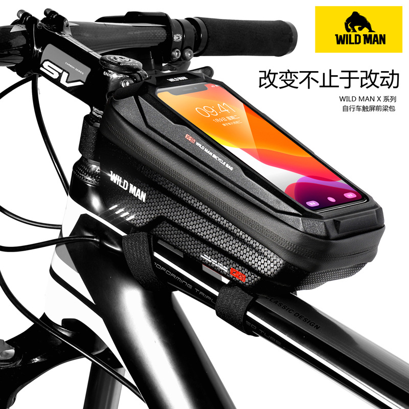 Wild Man Hard-Shell Eva Bicycle Bag Mountain Bike Front Tube Bag Cross-Border Cycling Phone Bag Equipment