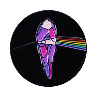 Dark Side of the Moon Inspired Brooch Crystal Refraction Light Lake Water Mirror Badge Backpack Accessory