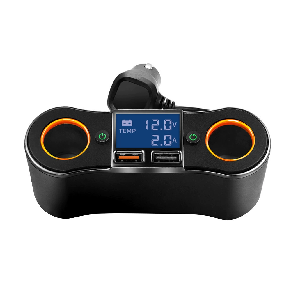 ZNB02 новое автомобильное зарядное устройство, автомобильный прикуриватель от одного до двух автомобильное зарядное устройство, автомобильное зарядное устройство для мобильного телефона с дисплеем