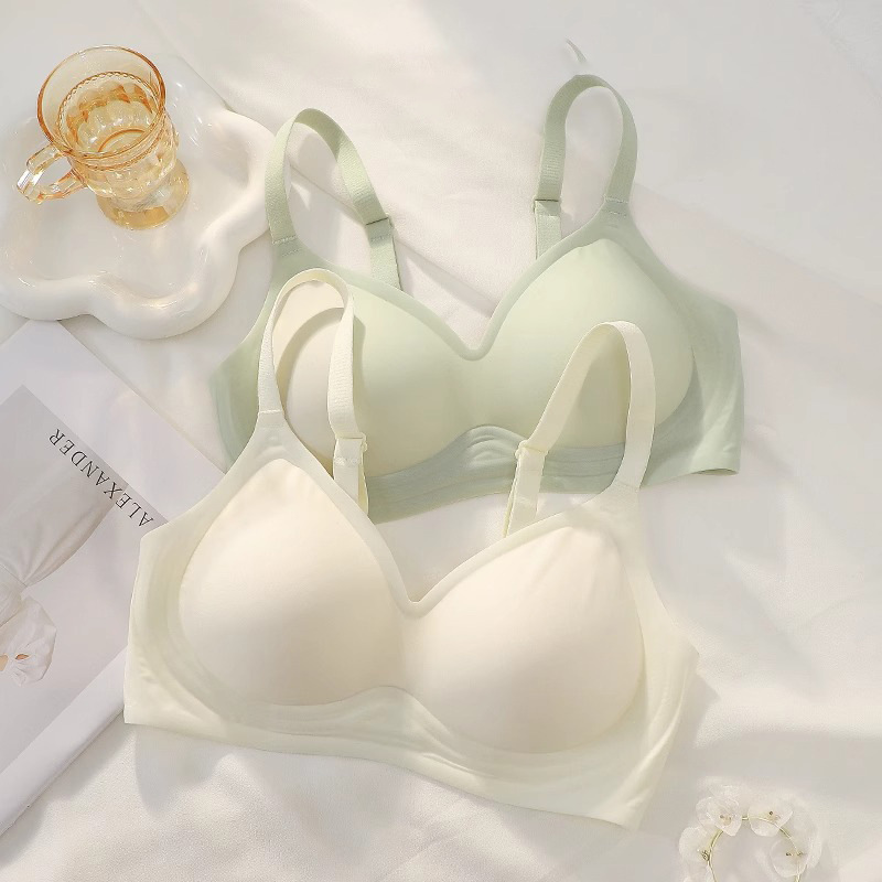 Jelly seamless underwear women's small chest push up thin outer expansion chest without steel ring upper support bra plus size foreign trade