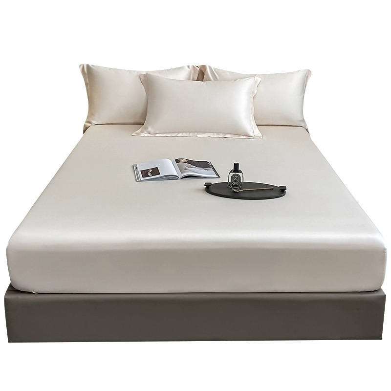 Cool Sensación de la cama de seda de hielo de una sola pieza para dormir desnudo de verano Cubierta de colchón de tres piezas Cubierta de la cama con todo incluido