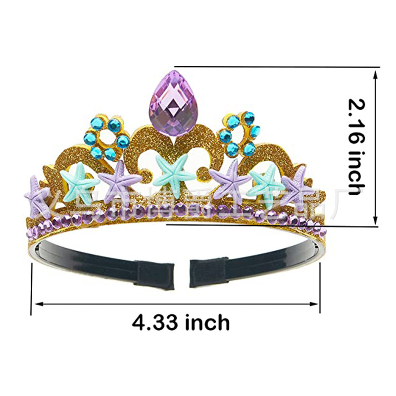 Collar de princesa sirena para niños Pulsera de perlas de concha Varita mágica para niños Accesorios de hadas para niños Traje de rol