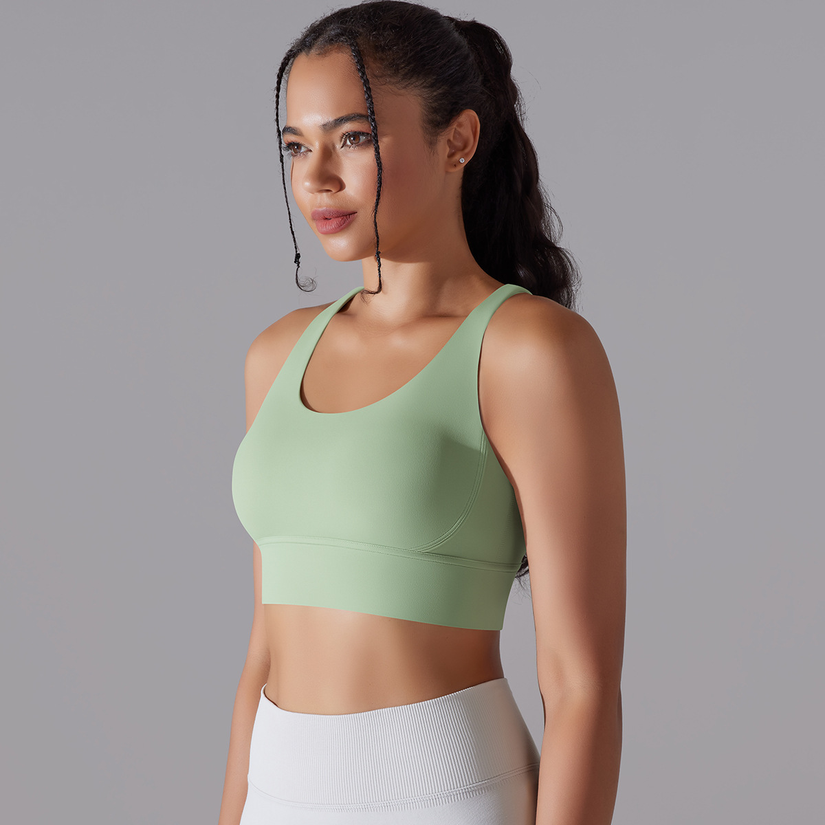 127g Weight Sleeveless Sleeve Length Nylon, Spandex Fabric Type Short Top Length Halter Crisscross Tank Tops Type Fitness, Yoga Occasion U Neck Neckline Solid Color Pattern Sports Style Sports Solid Color Nylon Spandex U Neck Active Tops Halter Crisscross Tank 128