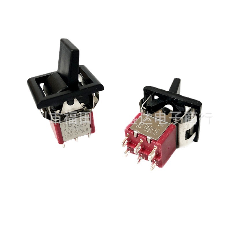 SH台湾SALECOM进口钮子开关R8017-P14 方形T80-R 切换6脚2档on-on