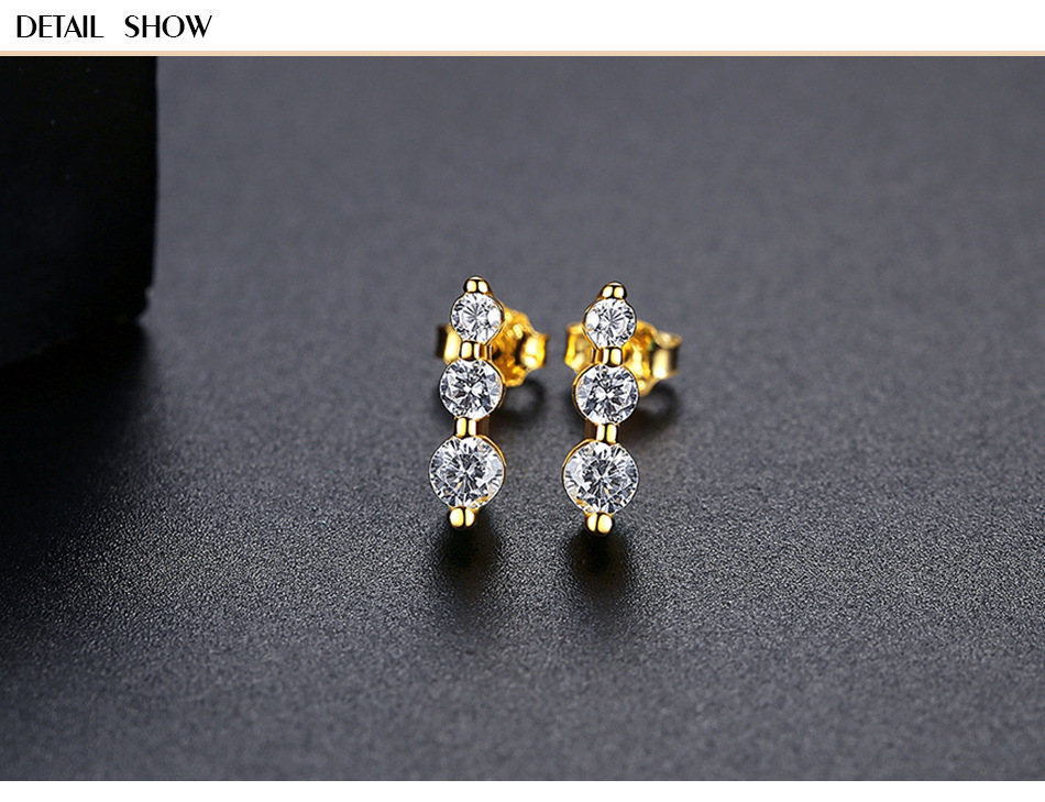 Simple Zircon Geometric Silver Earrings Wholesale display picture 2