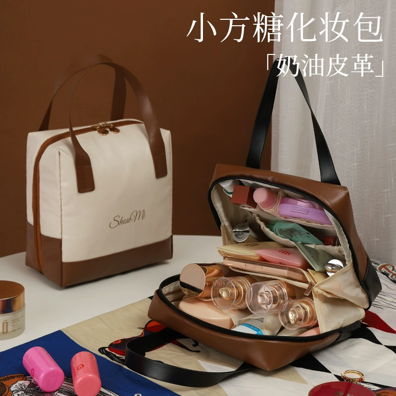 Capacious cosmetic bag, shoulder bag, elite handheld storage system for traveling