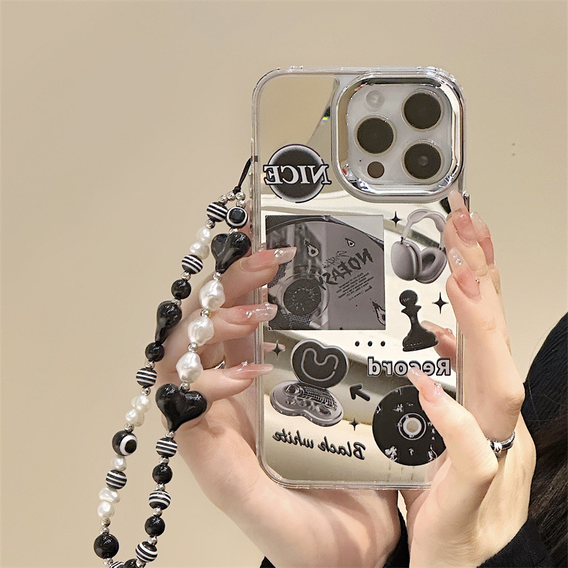 Coque iPhone Zhitai 14promax Miroir Trois en Un 13Pro Apple 11 Bracelet 12_voghion.com