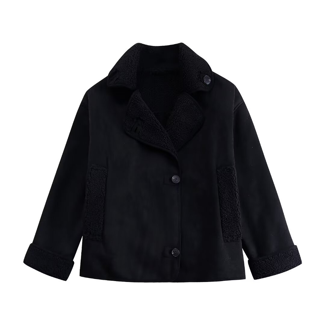 Dameskleding herfst en winter nieuwe losse warme jas met bontvoering_voghion.com
