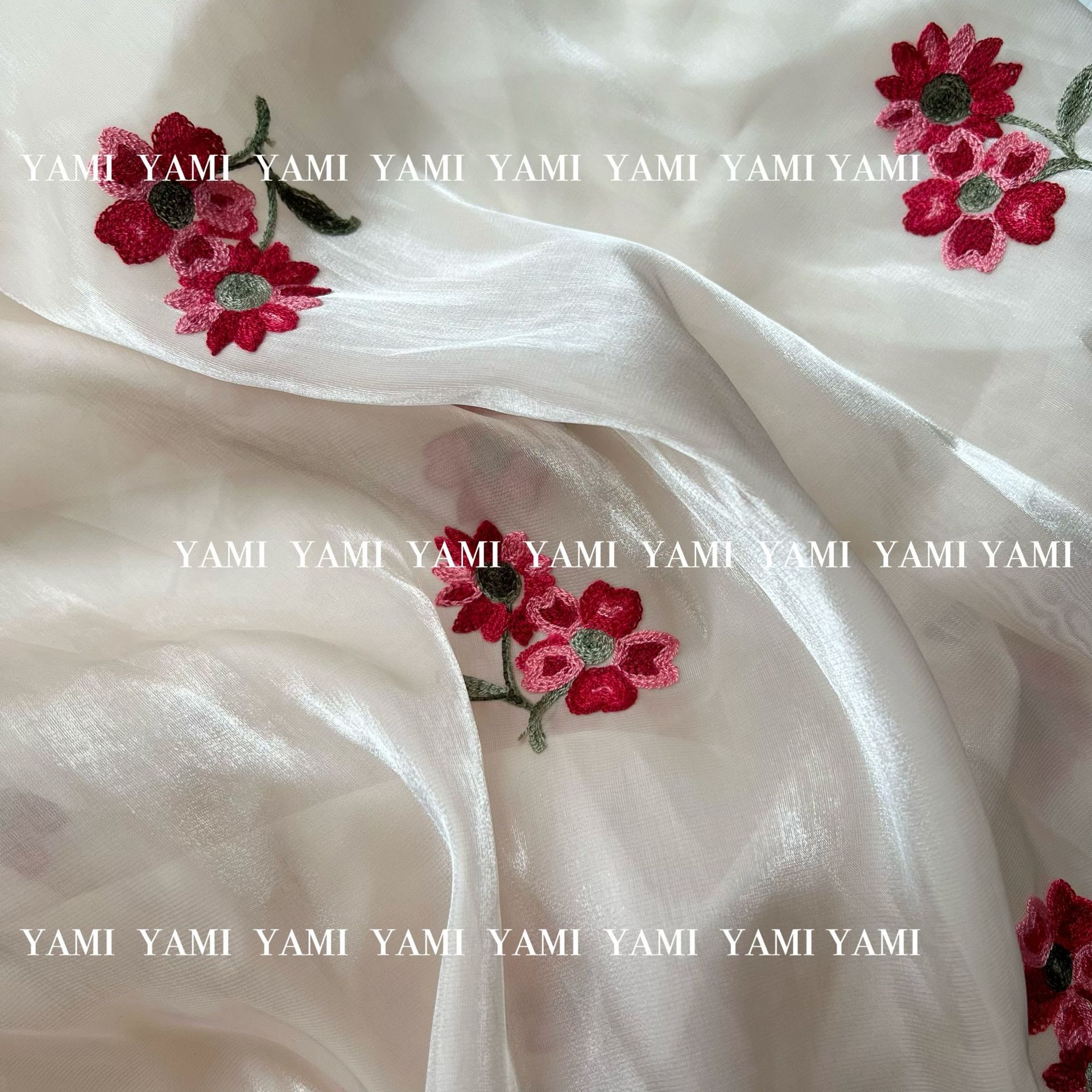 Directo de fábrica sedoso brillante forjado organza superficie bordado tela Lolita Hanfu ropa para niños tela de Mantel