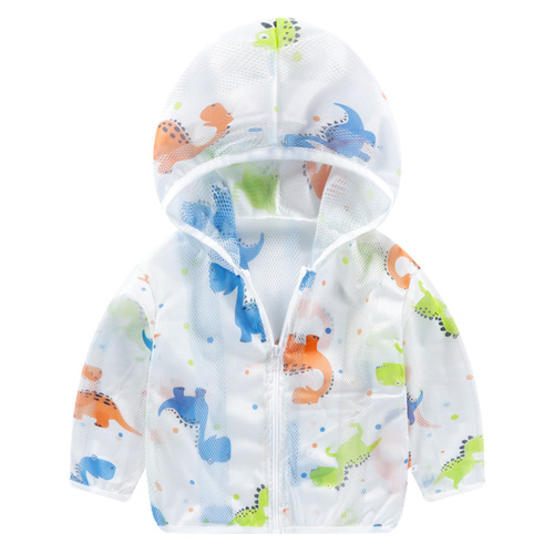 Summer children's sun protection clothing baby sun clothes outdoor breathable lightweight air conditioning suit with hood outerwear children's skin clothing