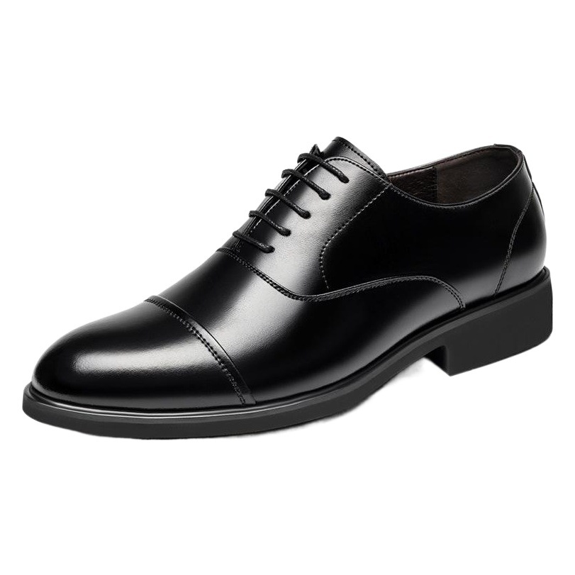 Four Seasons Nuevos zapatos de aumento de la altura interior de los hombres zapatos de cuero de los hombres de piel de vaca de desgaste formal de negocios
