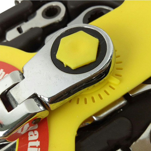 7-piece set of movable head dual-purpose ratchet wrench set with open plum blossom quick machine repair and auto repair wrench 8-19mm