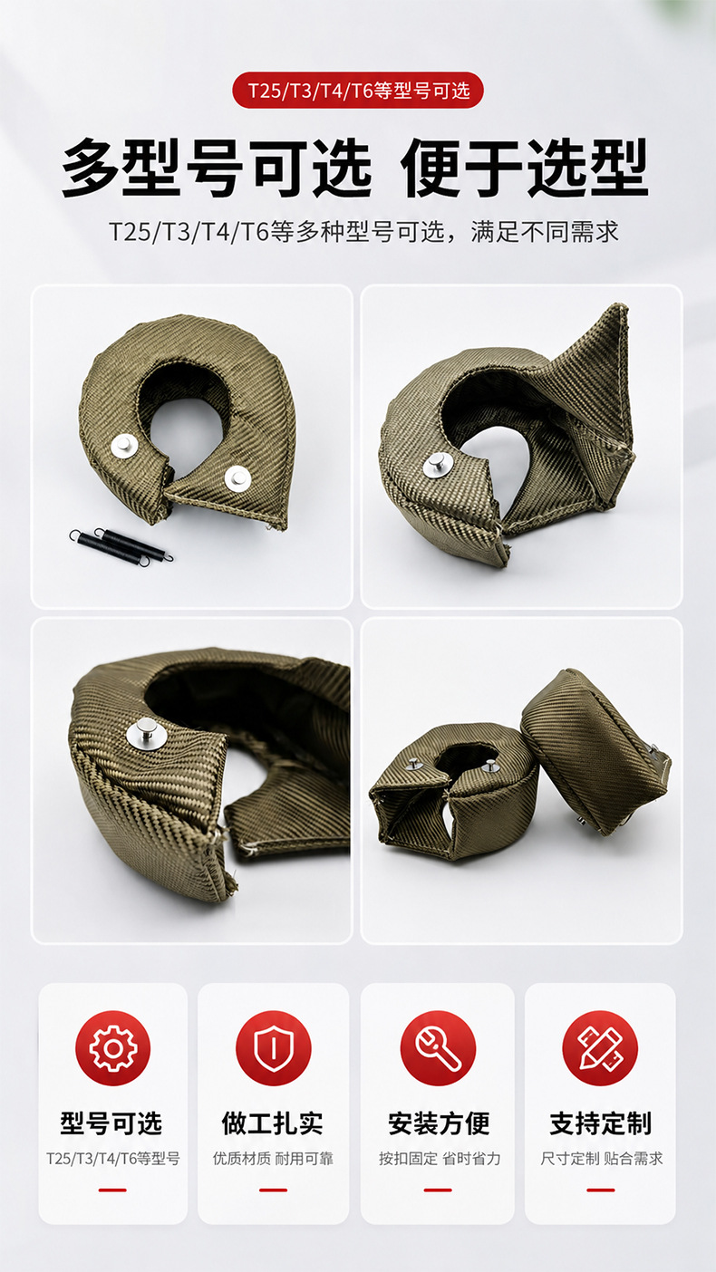 Turbo Heat Shield T3T4T6 Universal Type Supercharger Protective Cover High Temperature Resistant Modification Parts Wholesale in Stock