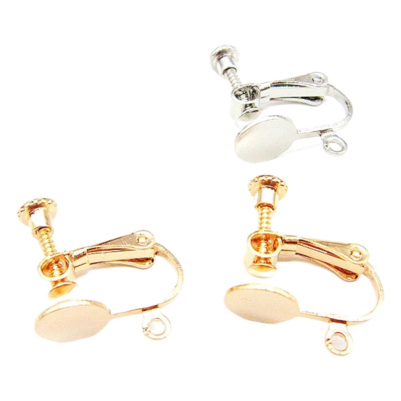 Diyアクセサリー部品8mm丸ネジ耳クリップ純銅耳穴なし痛み防止耳クリップ耳飾りアクセサリー部品