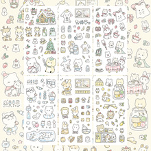 韩国可爱卡通兔兔小熊贴纸ins韩系创意diy装饰素材咕卡手账贴纸
