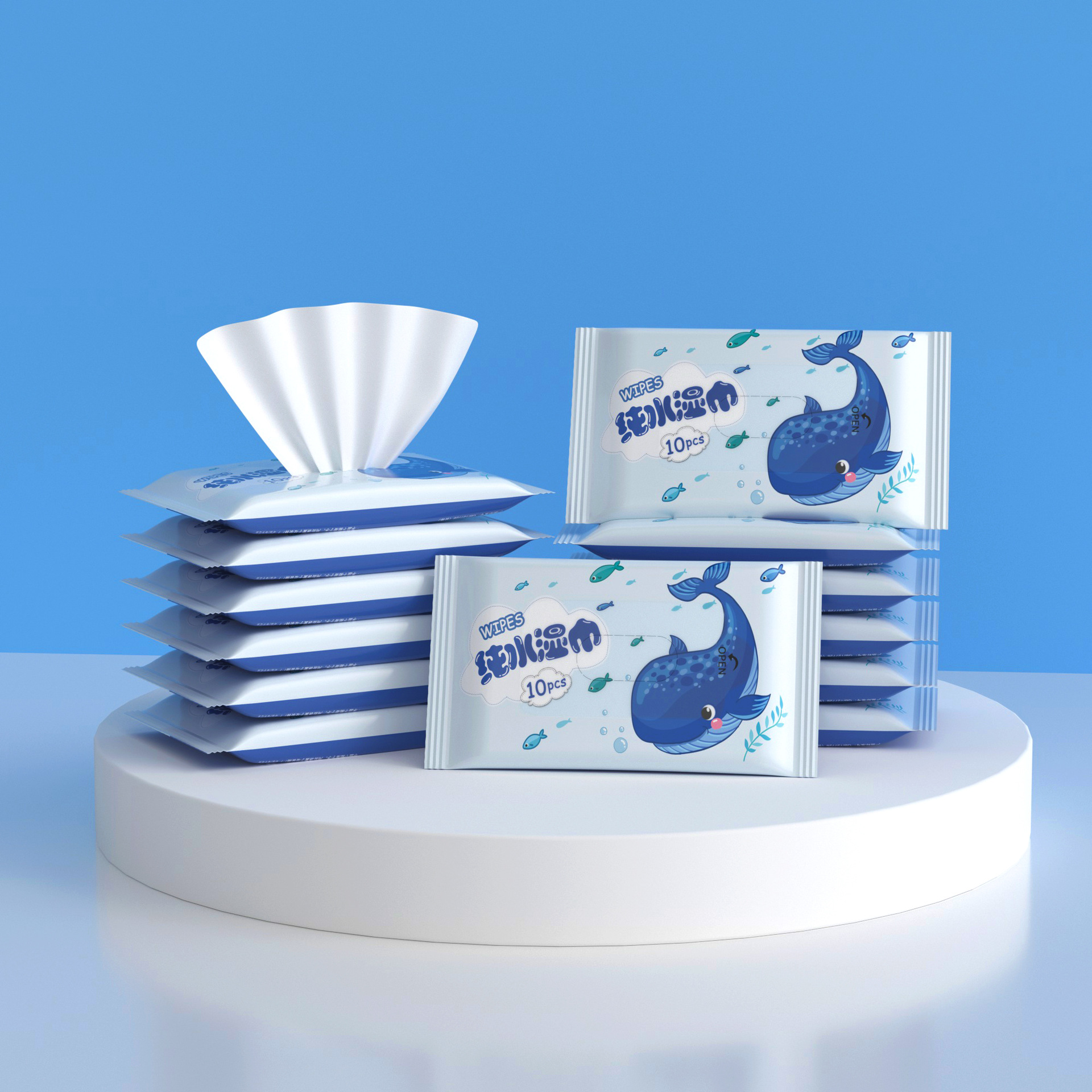 Wet wipes for babies wholesale newborn baby hand and mouth pure water children's wet wipes family pack wet wipes factory