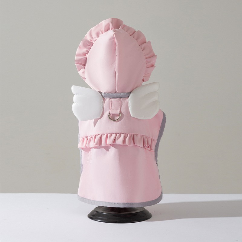 Teddy bichon con tracción en forma de animal para perros, bolsa impermeable todo incluido, cola, ropa para perros de cuatro patas para mascotas