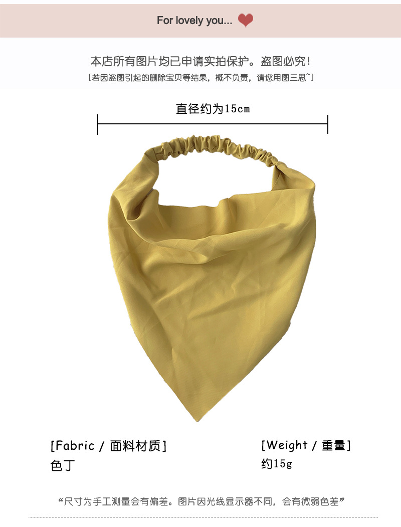 Fashion Solid Color Triangle Scarf Headband Wholesale display picture 1