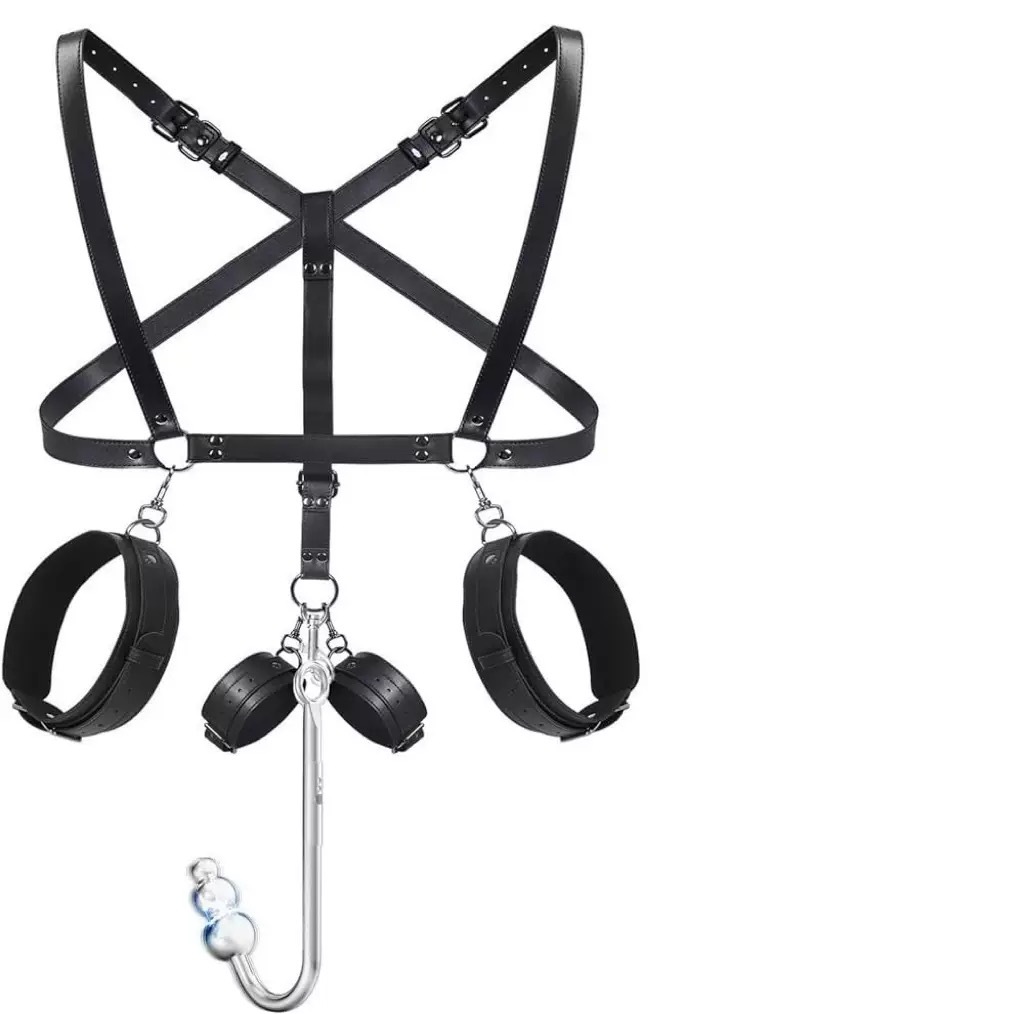 BDSM束缚套装大腿吊带手铐可拆卸分腿带 SM奴隶恋物成人情趣玩具
