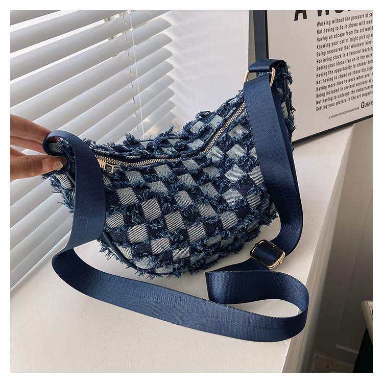 Denim Patchwork Shoulder Crossbody Bag For Women Stylish Canvas_voghion.com