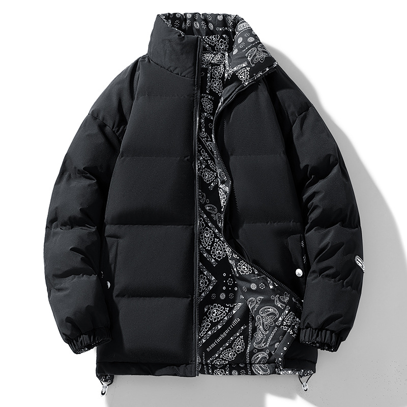 Abiti imbottiti in cotone double face per uomo e donna, giacca imbottita in cotone con collo alto per coppie_voghion.com