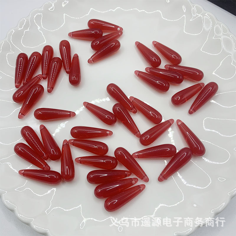 古风树脂仿玉石玛瑙通孔水滴手工DIY发簪吊坠耳环饰品配件材料