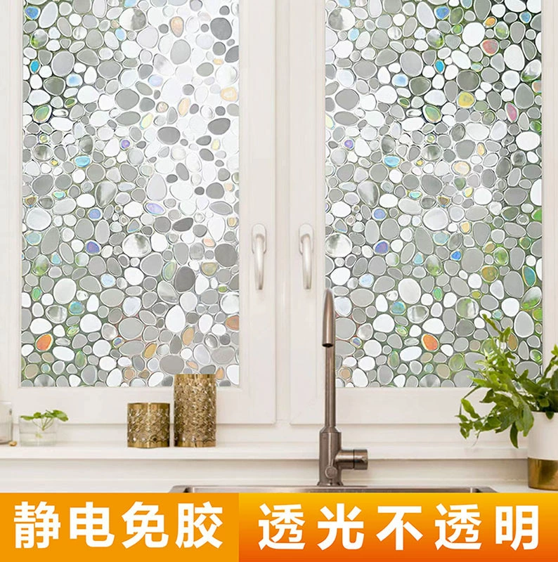 Оптовая Продажа с фабрики новые галечные стеклянные декоративные наклейки прозрачные непрозрачные электростатические стеклянные пленки электростатические оконные наклейки