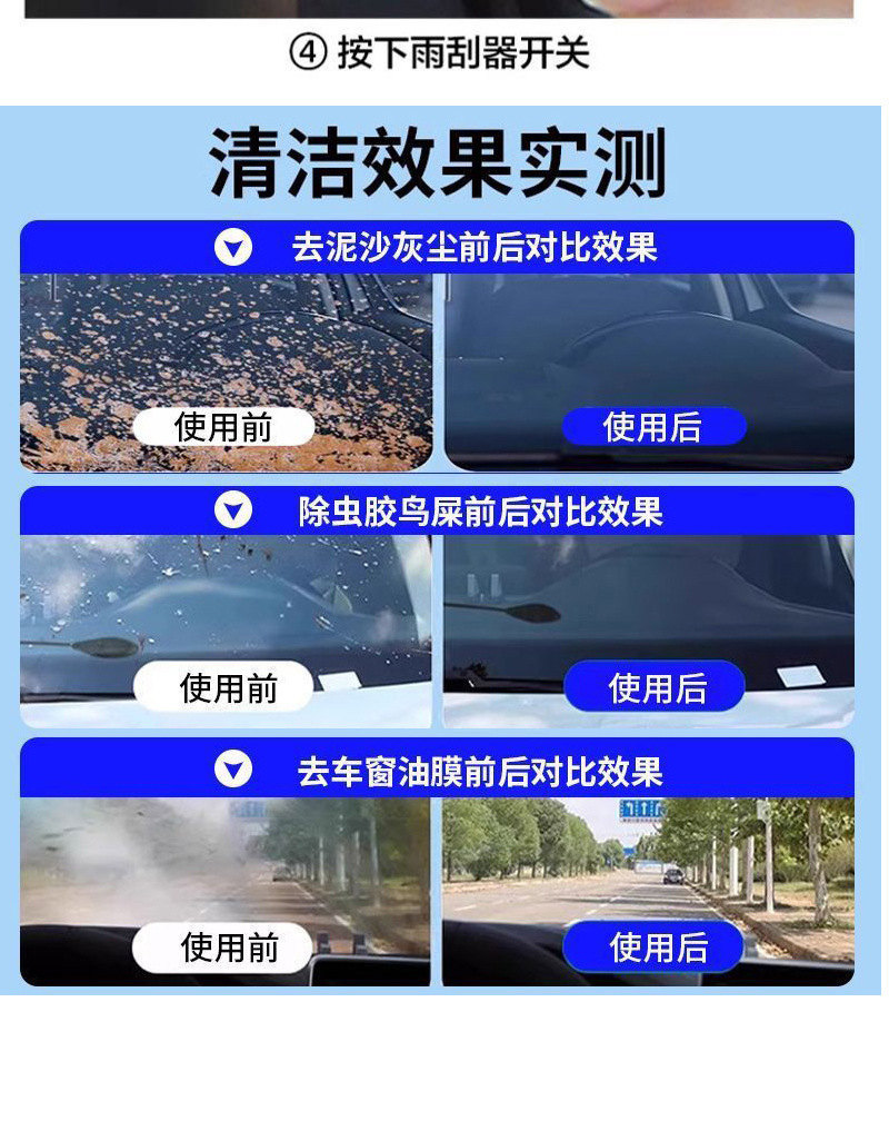 2L Glass Cleaner for Cars, Suitable for All Seasons, Winter Antifreeze, -40 Degrees, Removes Oil Film, Insect Residue, and Tree Sap