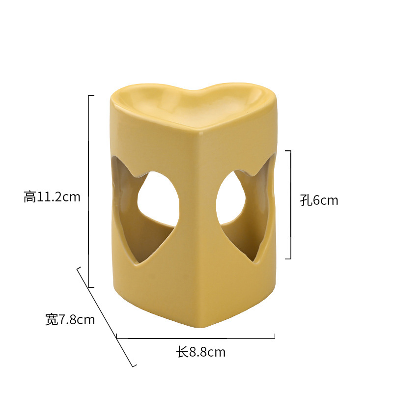 하트모양 아로마테라피 난로 [노란색 오픈글레이즈]