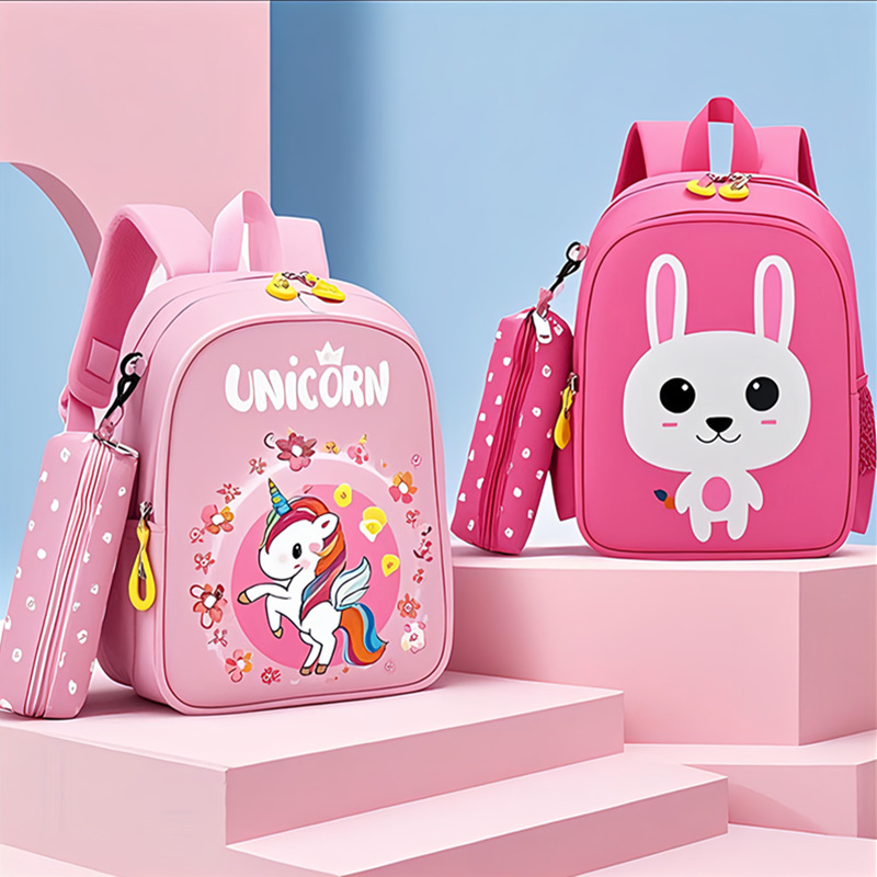 Children's Schoolbag with Pencil Case Girl's Cute Large, Medium and Small Class 3-6 Years Old Kindergarten Backpack Girls' Lightweight Backpack