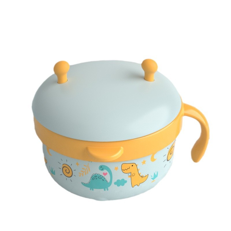Goryeobaby bebé inyección de agua aislamiento térmico vajilla para niños conjunto comida Anti-caída caliente de acero inoxidable tazón de succión