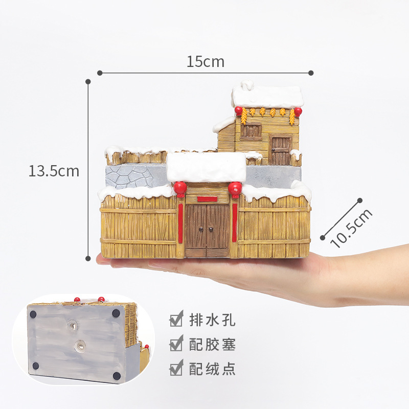Chậu Cây Resin Chậu cây mọng nước resin phong cách nông trại vintage, chậu mini trang trí nhà, ban công và sân vườn (RG-253)