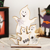 The new cross-border Halloween ornament Witch ghost Coloured drawing wooden  Decoration party Dress up prop Decoration