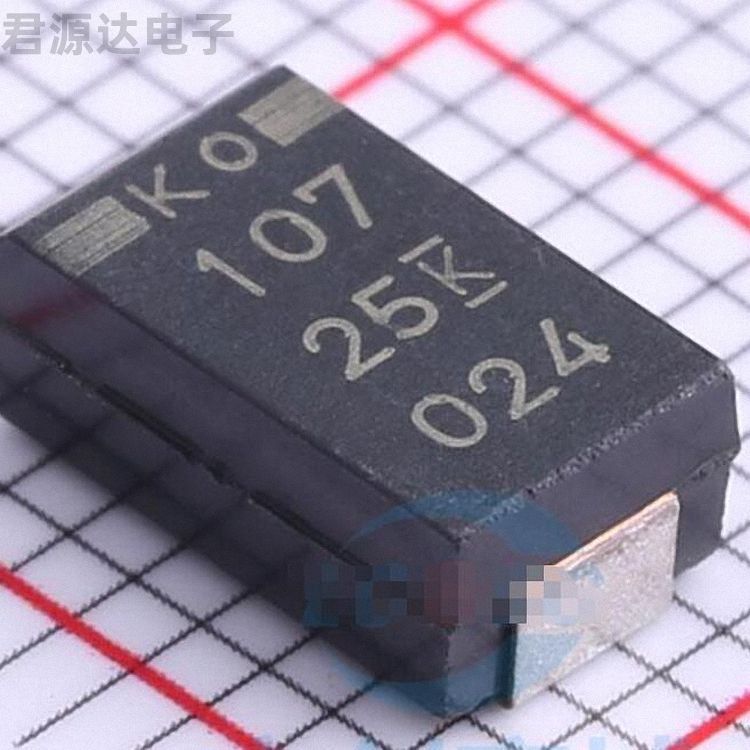 T521D107M025ATE040描述100uF ±20% 25V 钽电容