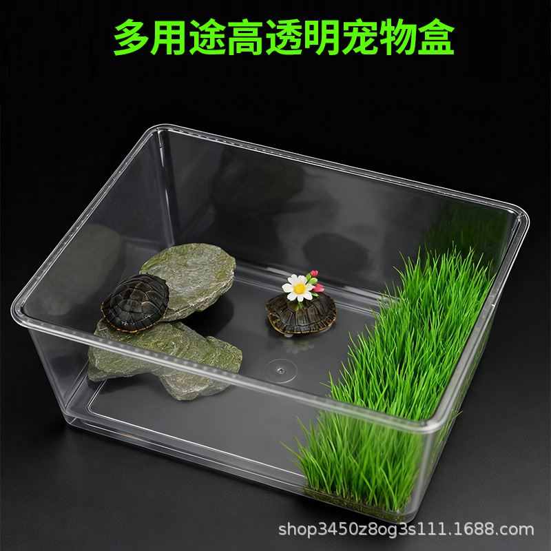 爬宠饲养盒守宫蜥蜴宠物蛇蜘蛛角蛙甲虫蜗牛乌龟爬虫高透明宠物盒
