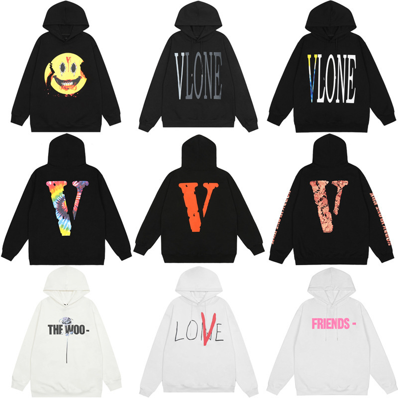 VLONE Threaded hem sweater big V hoodie Edison coat
